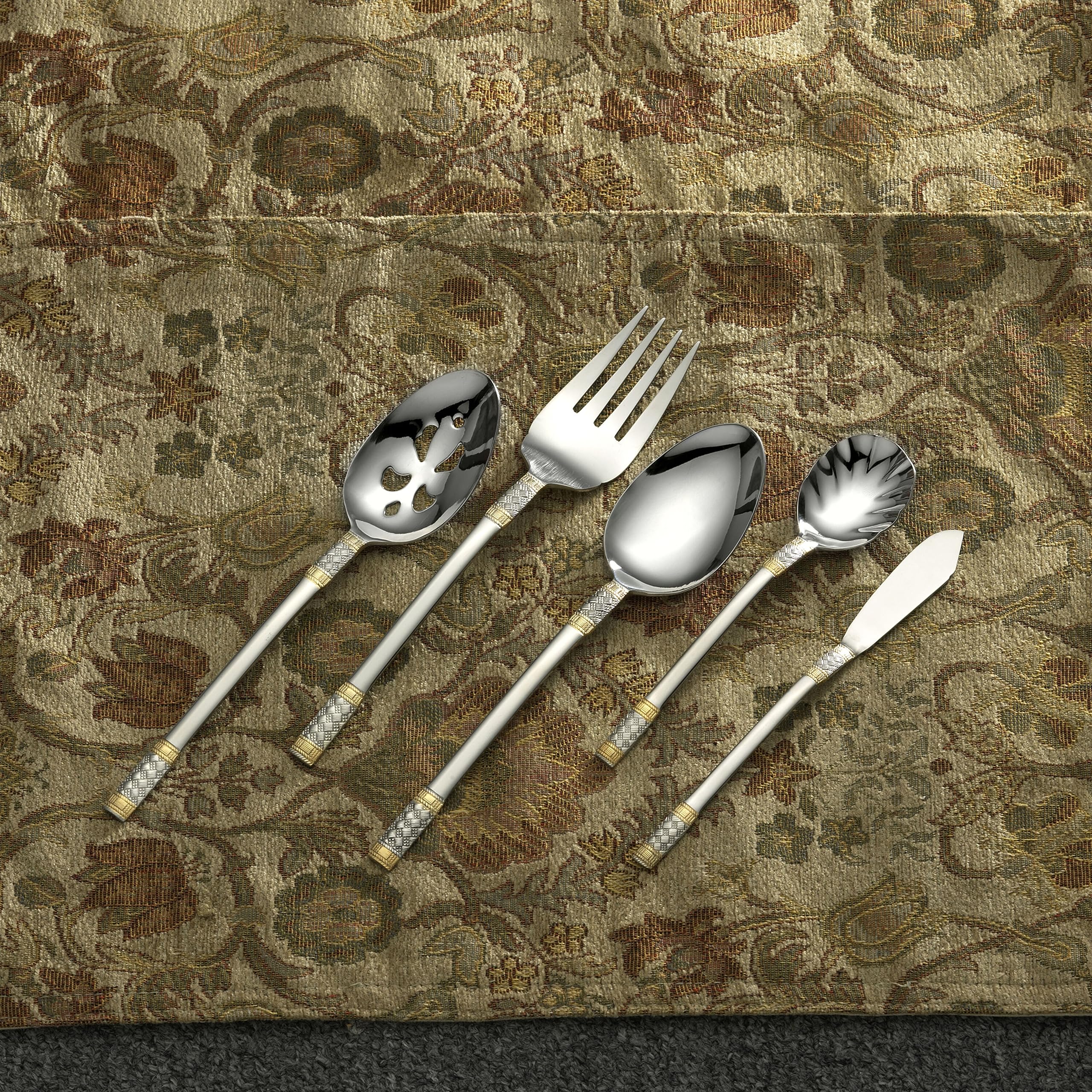 Amazon.com | Wallace Corsica Gold-Accent 65-Piece Flatware Set
